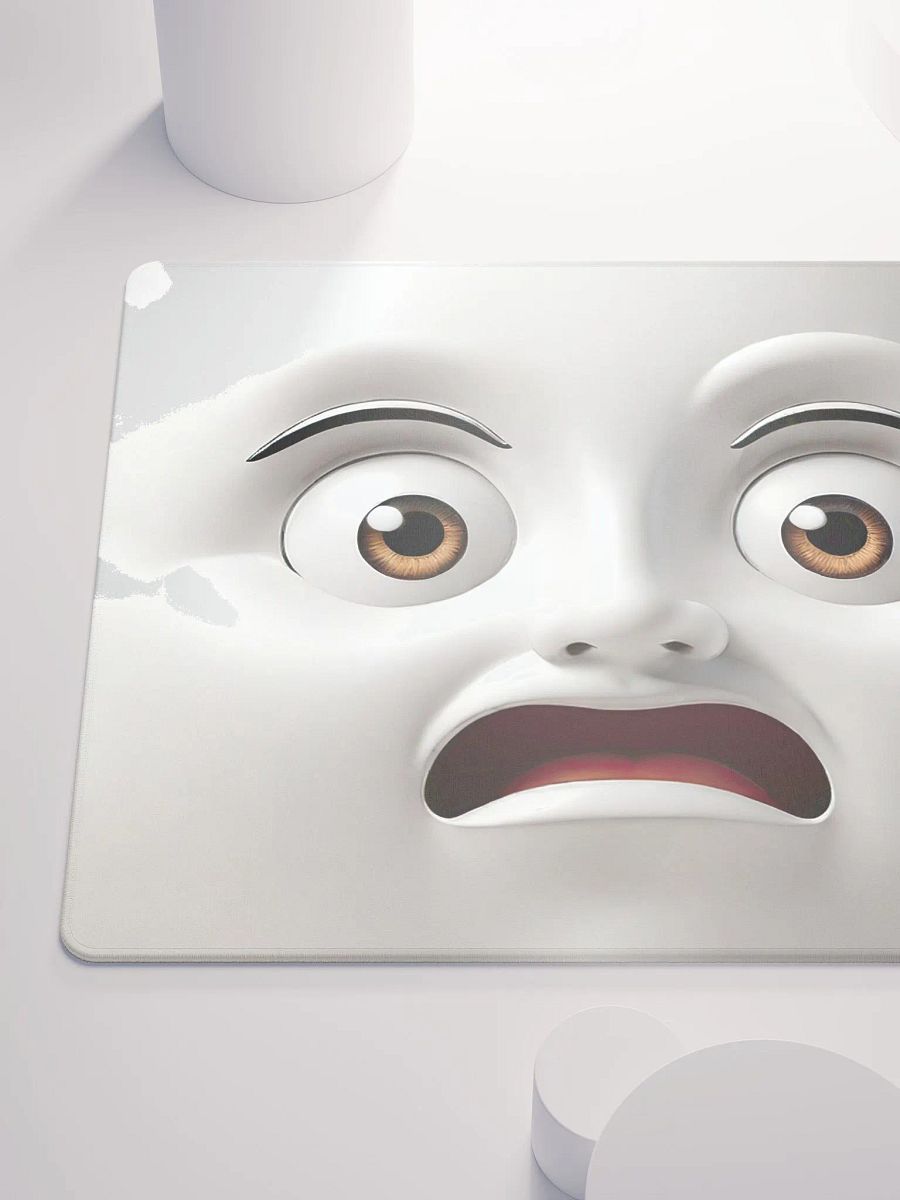 Surprised Expression Premium Mouse Pad: Bring a Playful Vibe to Your Workspace! product image (6)