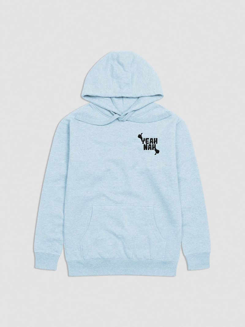 Unisex Embroidered Yeah Nah Hoodie (Black Logo)