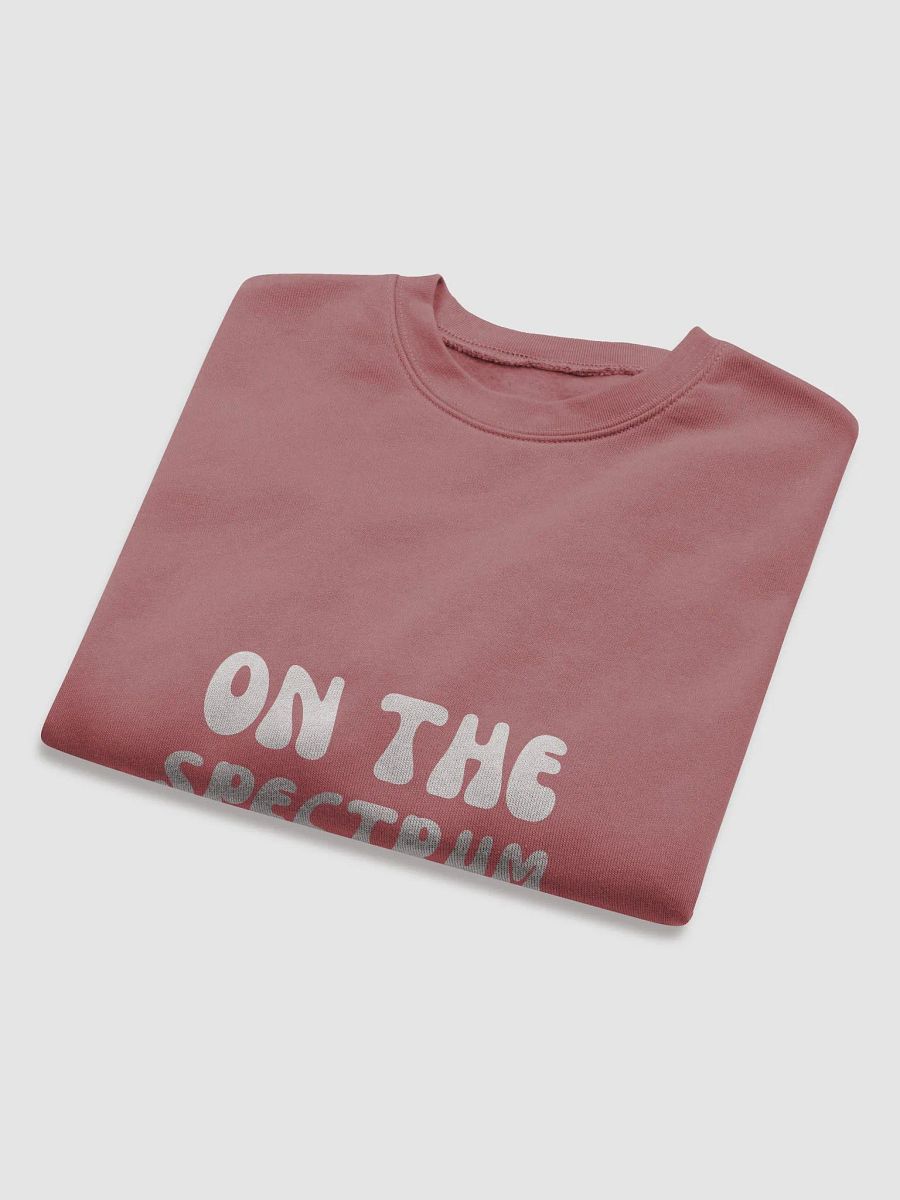 ON THE SPECTRUM (white groovy design) women's fleece crop sweatshirt product image (32)