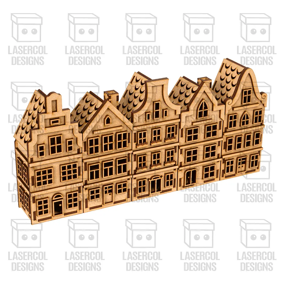 Christmas Houses Set 2 (5 Styles) - Laser Cut Files product image (9)