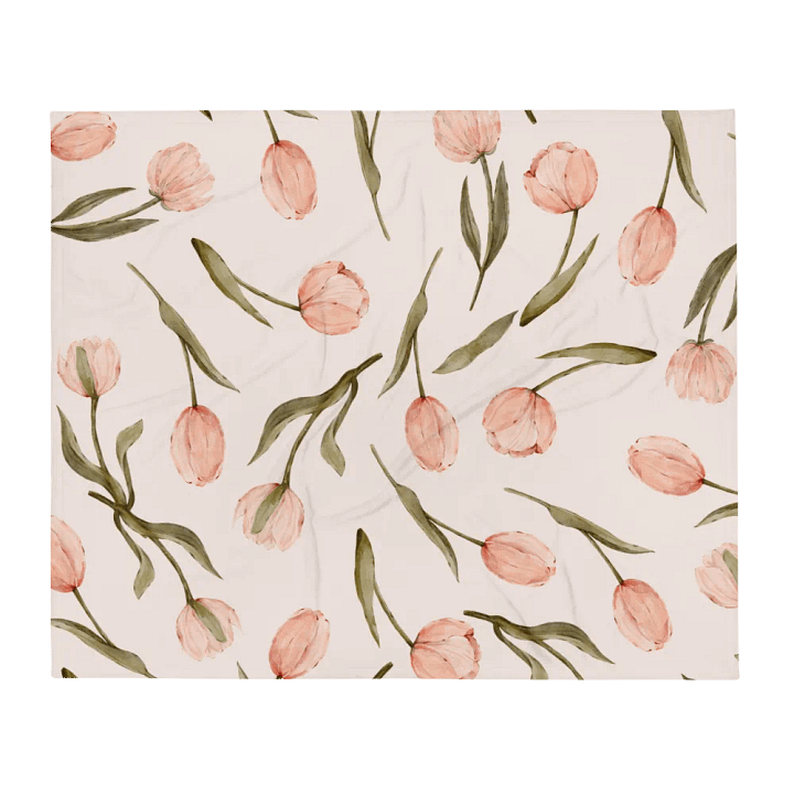 Velvet blanket with pink tulips product image (2)