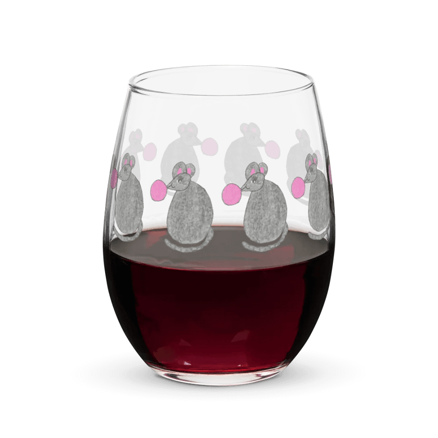 Bubblegum mouse Stemless Wine Glass product image (6)