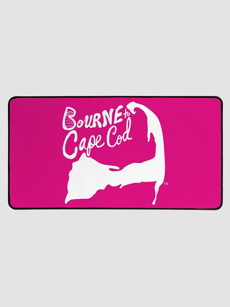 Allcolor SP70018 | BOURNE to Cape Cod™ Desk Mat | Coastal Comfort for Your Workspace | White Logo on Vibrant Pink product image (1)