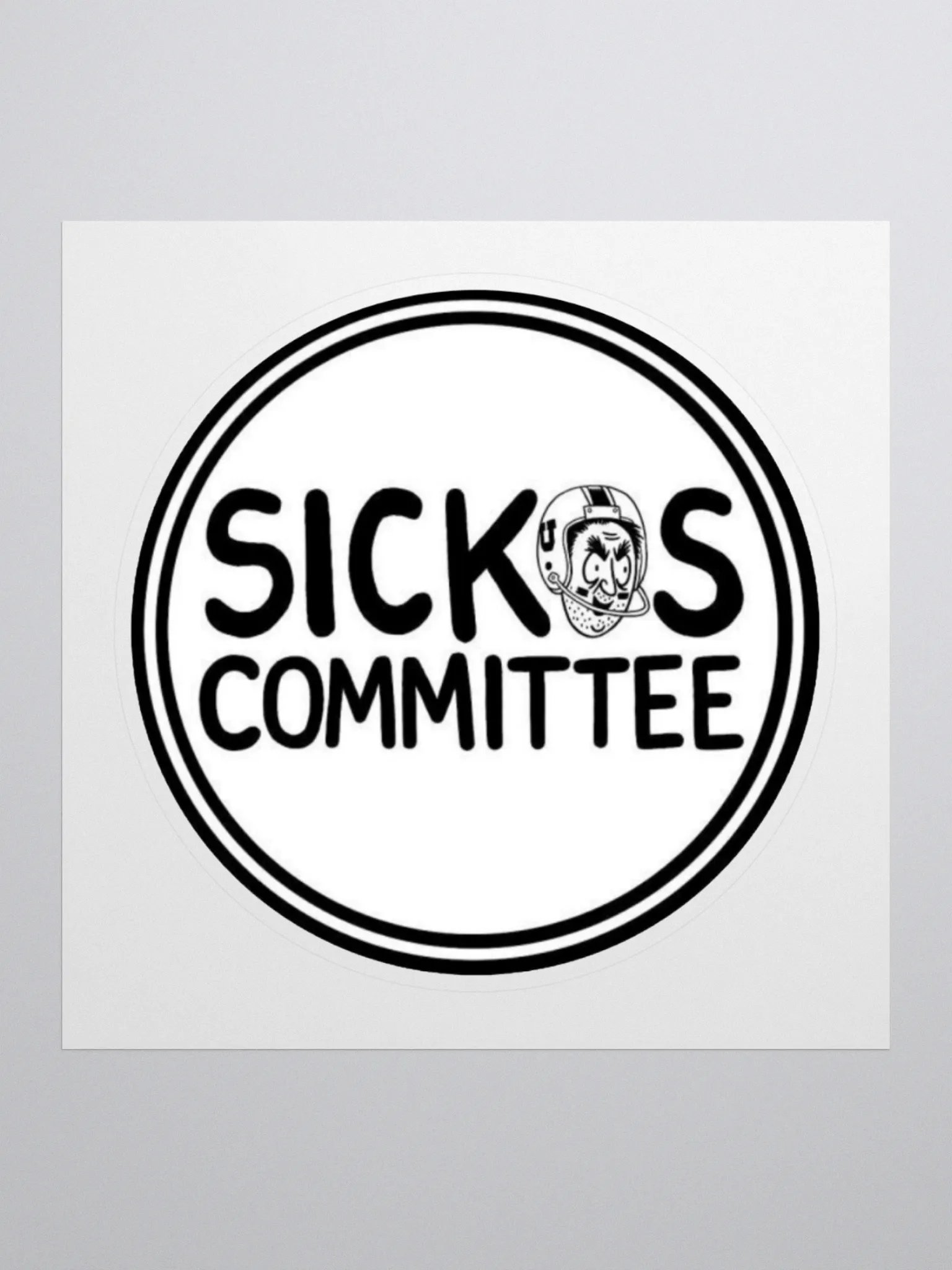 Sickos Committee Circle Logo Sticker with Helmet product image (1)