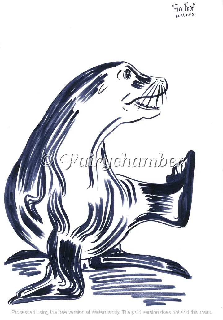 Happy Seal Original Drawing product image (1)