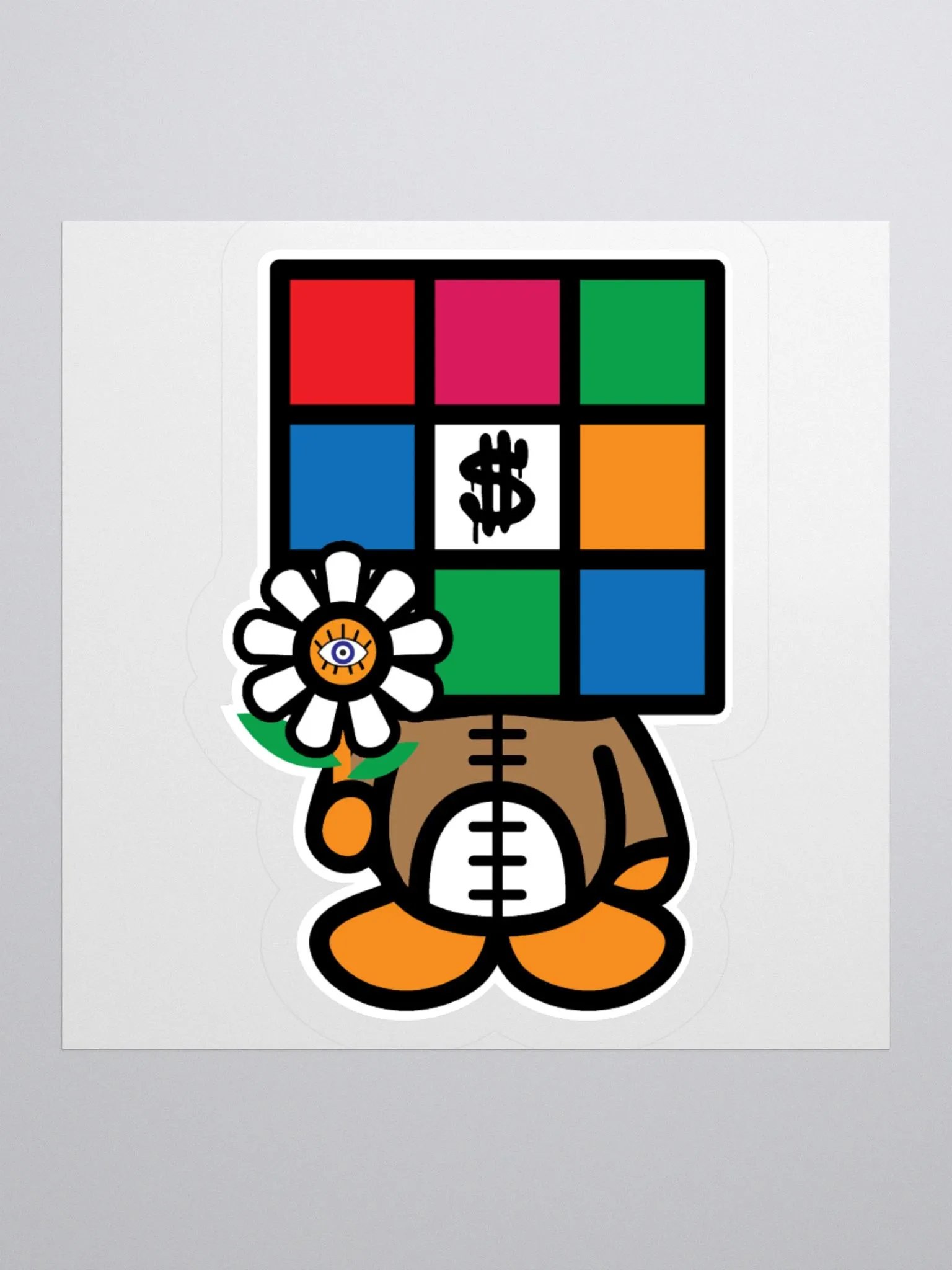 Cube Head Waterproof Kiss-Cut Sticker product image (3)