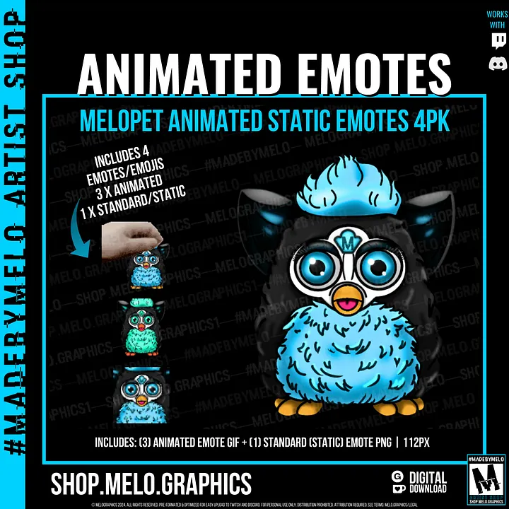 MELOpet- Animated & Standard Emotes 4pk | #MadeByMELO product image (2)