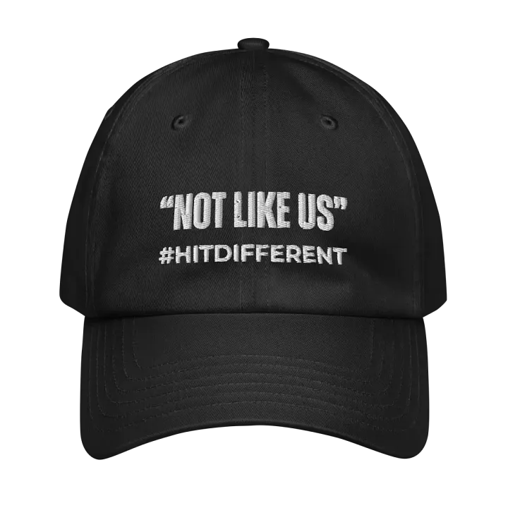 Stylish Under Armour® Dad Hat "NOT LIKE US" Dad Cap in Black by DJ GodSOUND! product image (1)