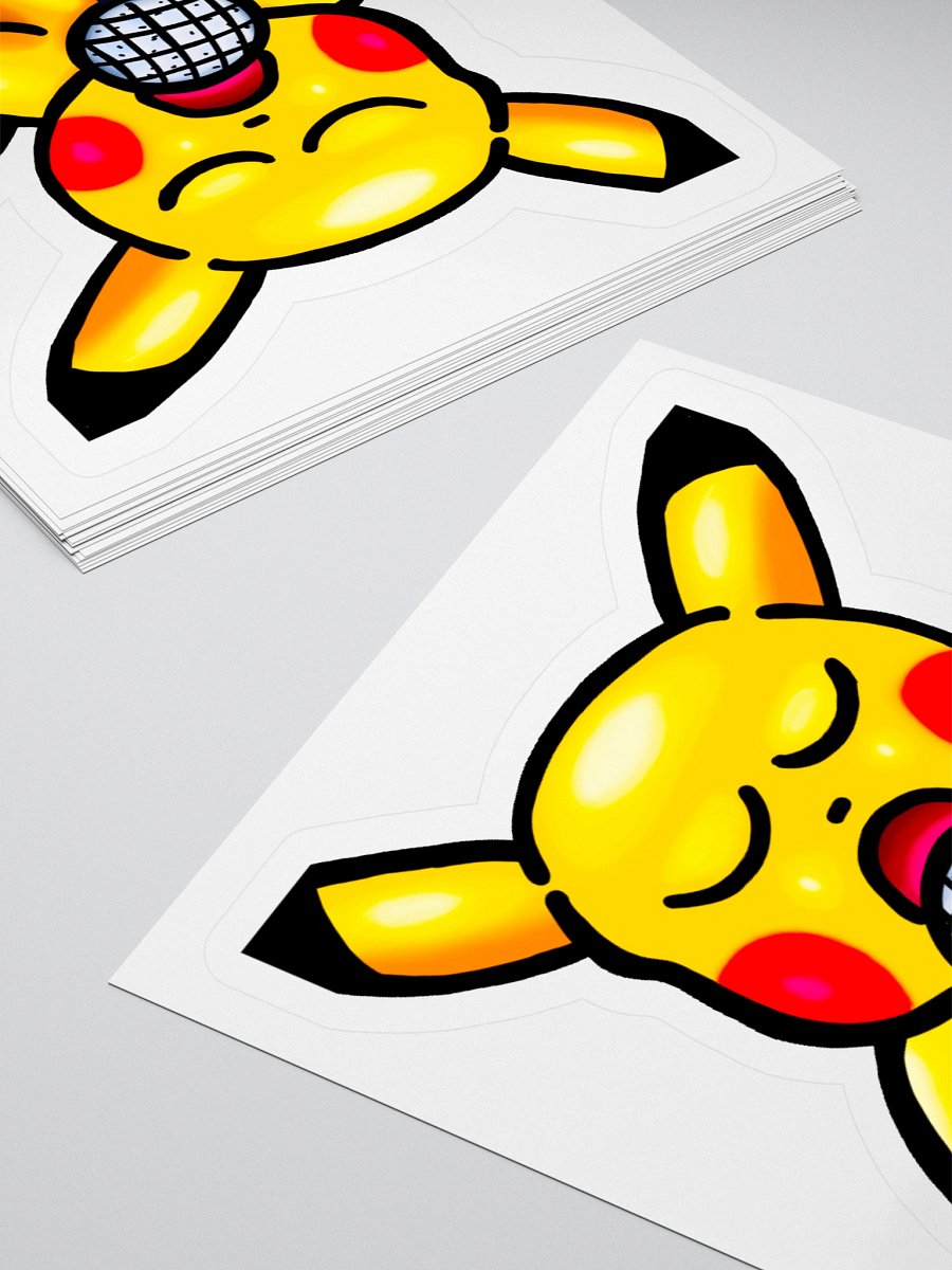 Singing Yellow Electric Mouse Vinyl Stickers (3" x 3") product image (4)