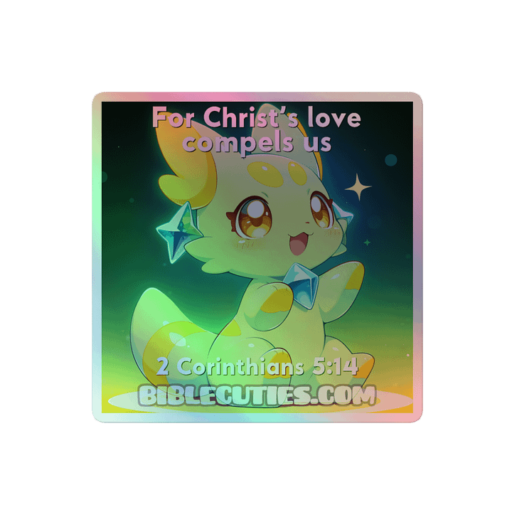 Bible Cuties Beatrice - For Christ's love compels us Holographic Sticker product image (2)