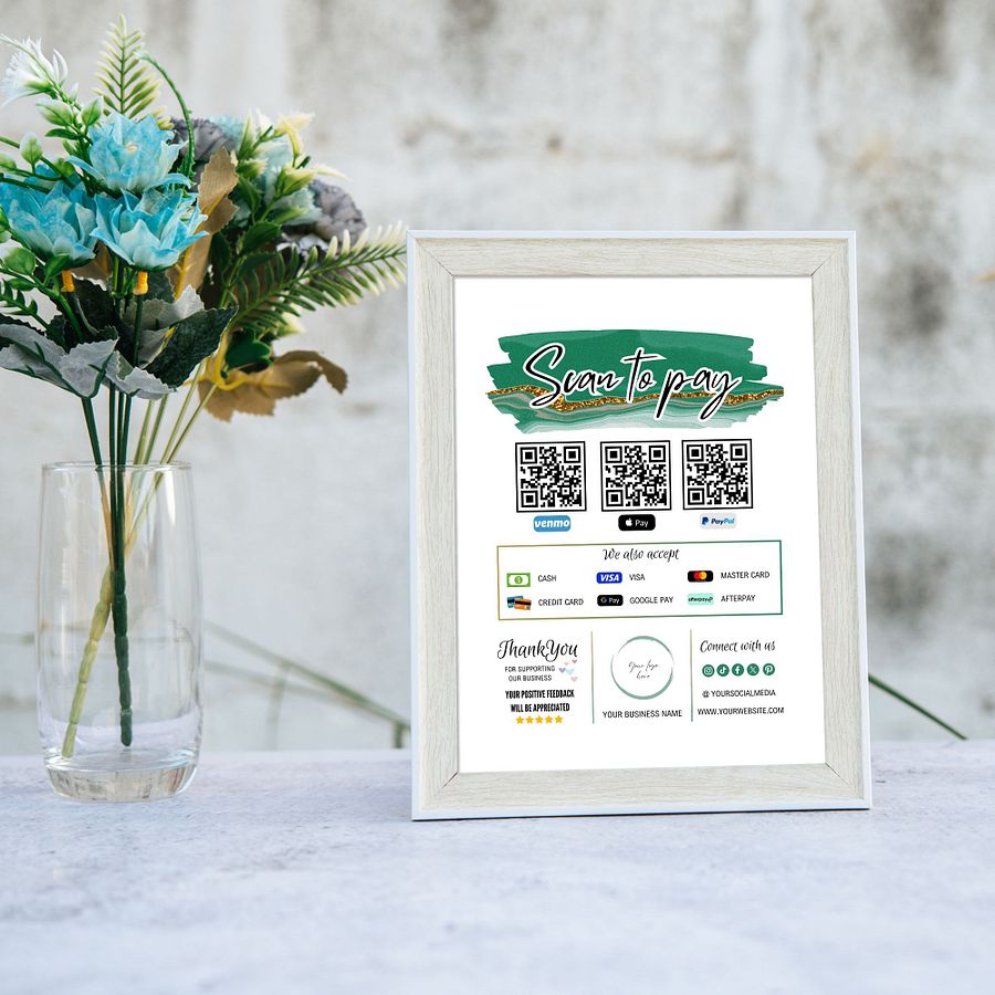 Esmeralda - Scan To Pay QR Code Sign Template product image (8)