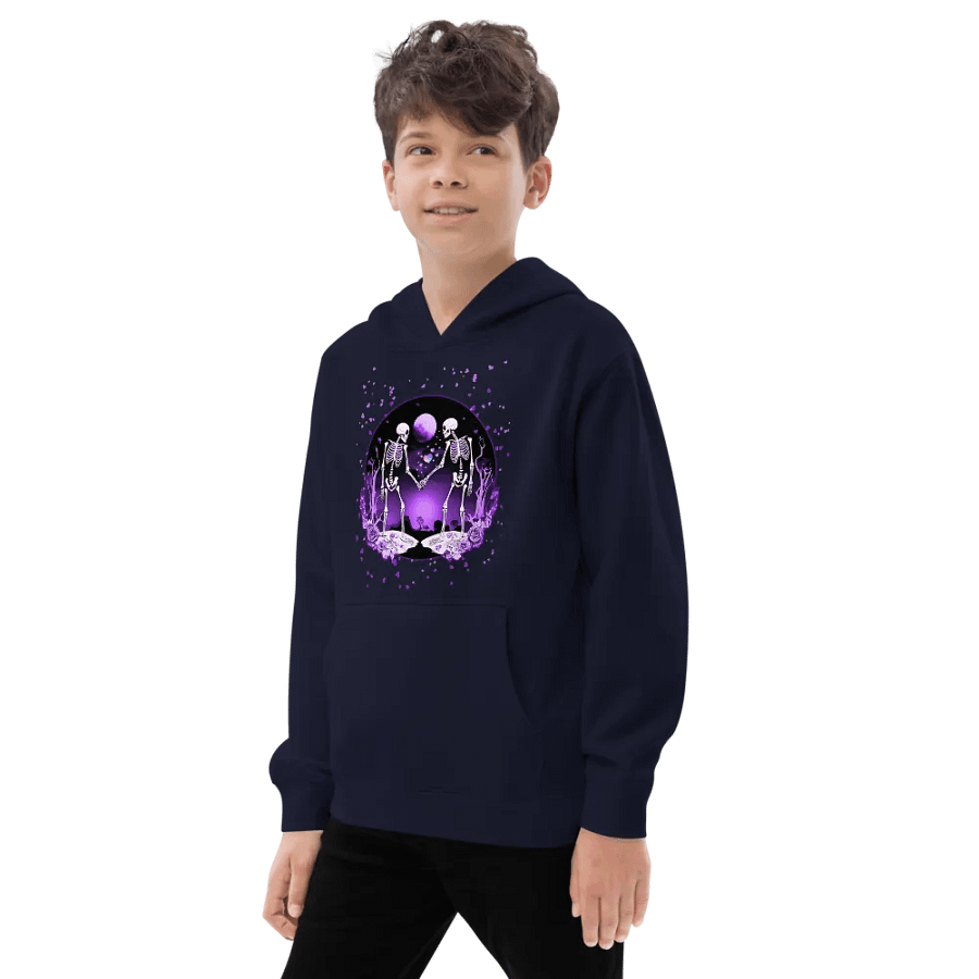 Cosmic Love Skeletons Kids Fleece Pullover product image (9)
