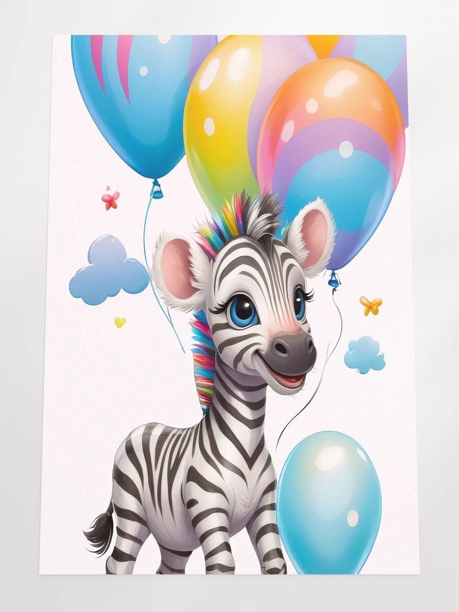 Baby Zebra - Poster - Nursery-Kids Room - Large 24x36 Inches product image (4)
