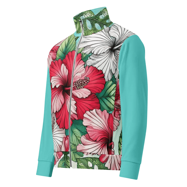 Hibiscus Haven Recycled Track Jacket | AI Design product image (1)