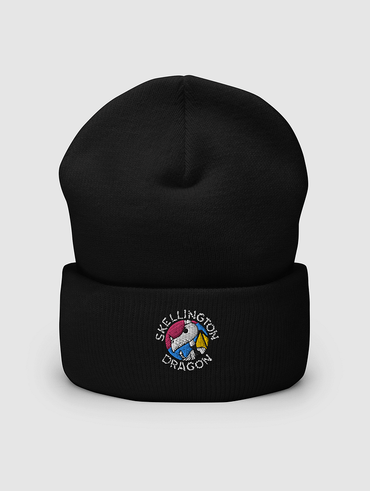 Cuffed Beanie white text (variety of beanie colors) product image (1)