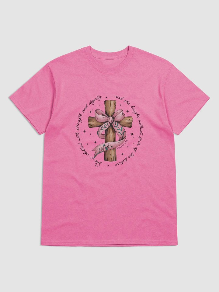 Floral Cross Pink Ribbon T-Shirt product image (1)