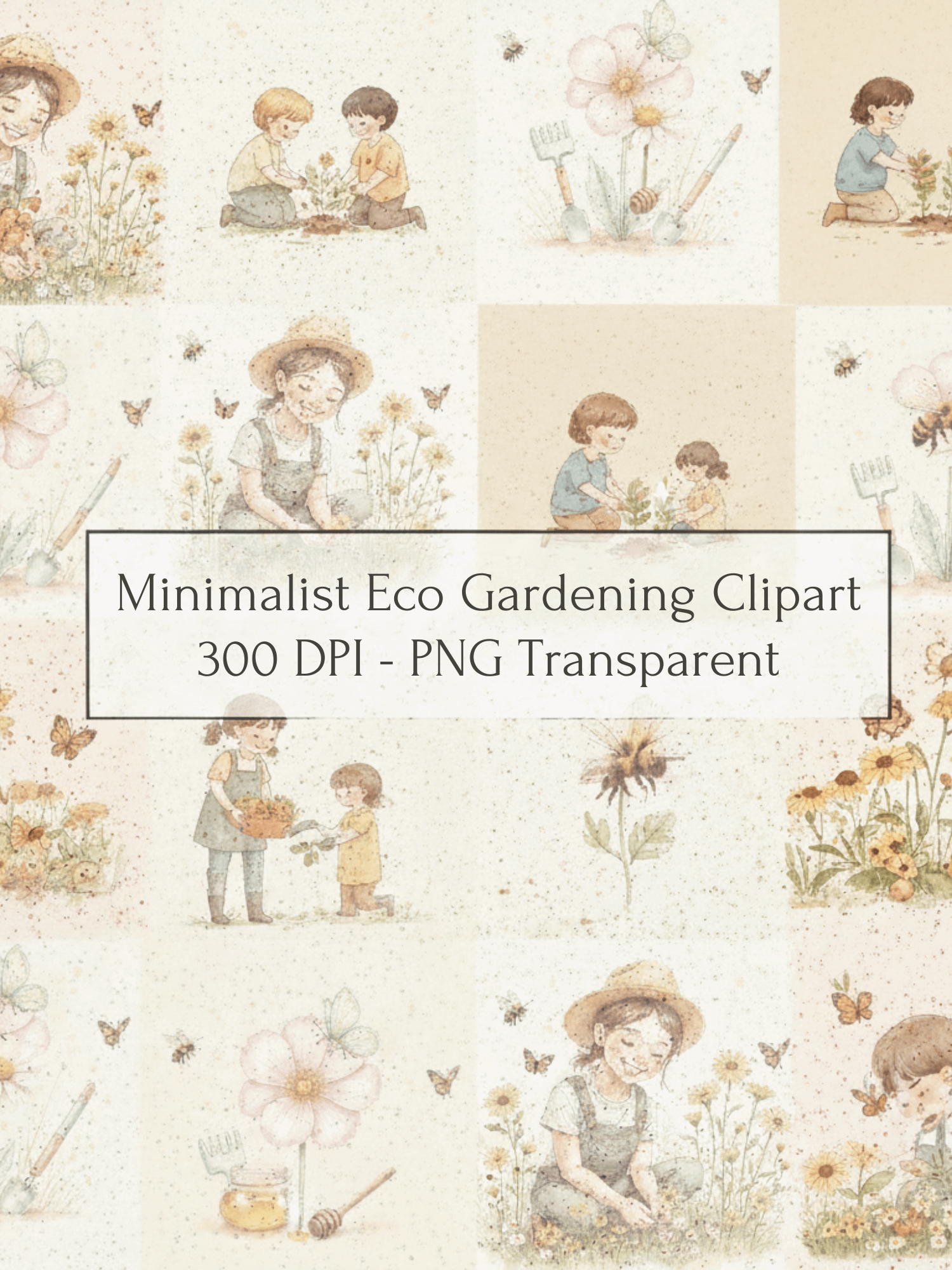 Minimalist Gardening Clipart Bundle | 115 Continuous Line Art PNGs | Eco Conscious Botanical Illustrations product image (1)
