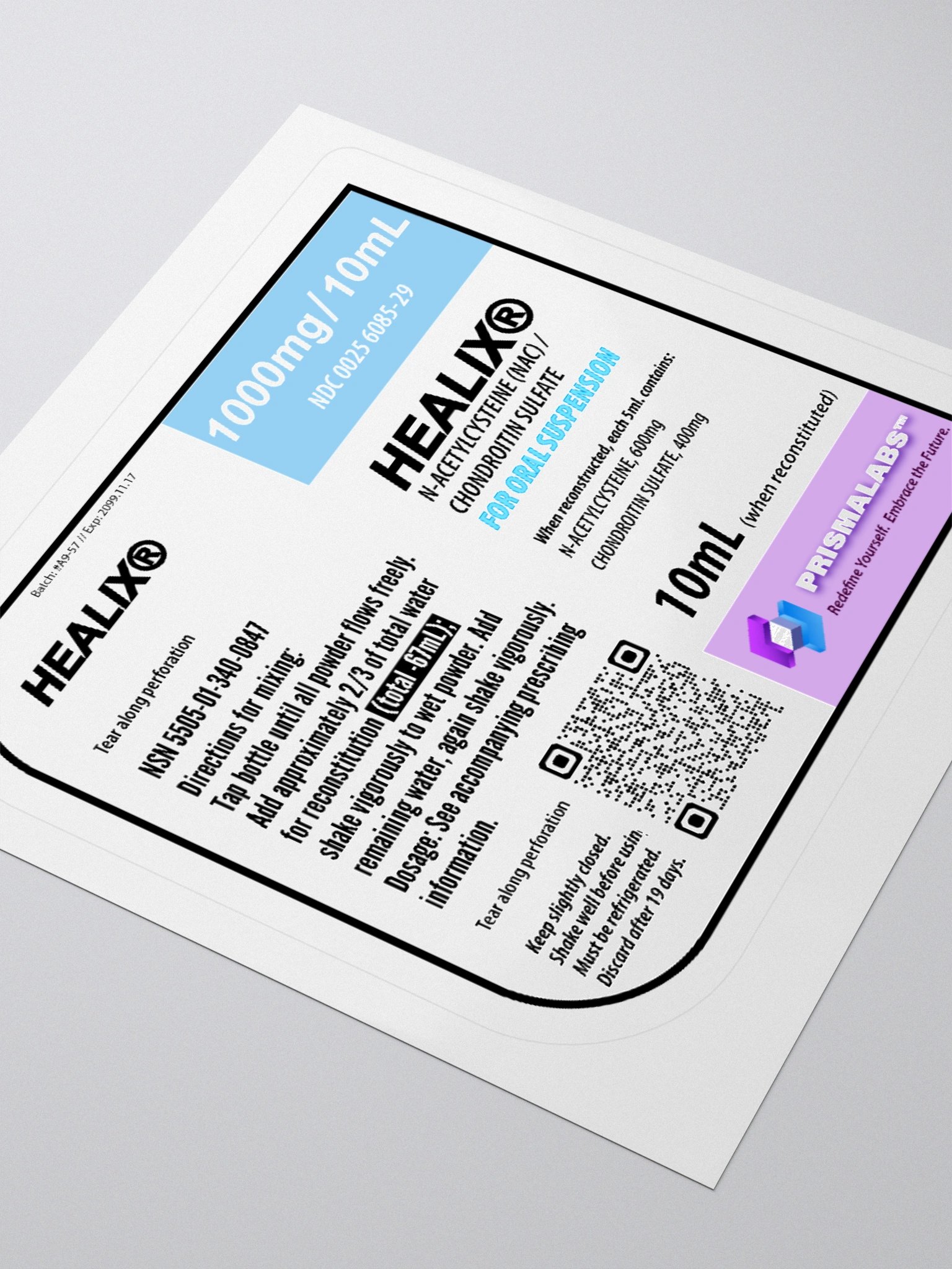 HEALIX® Suspension Label Sticker – 3"x3" product image (11)