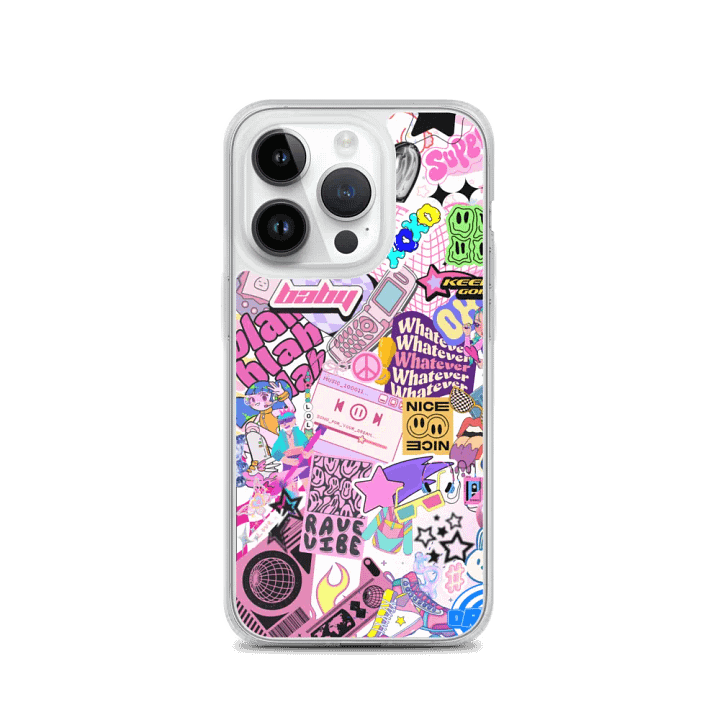 Playful Pastel Sticker Collage iPhone® Case product image (3)