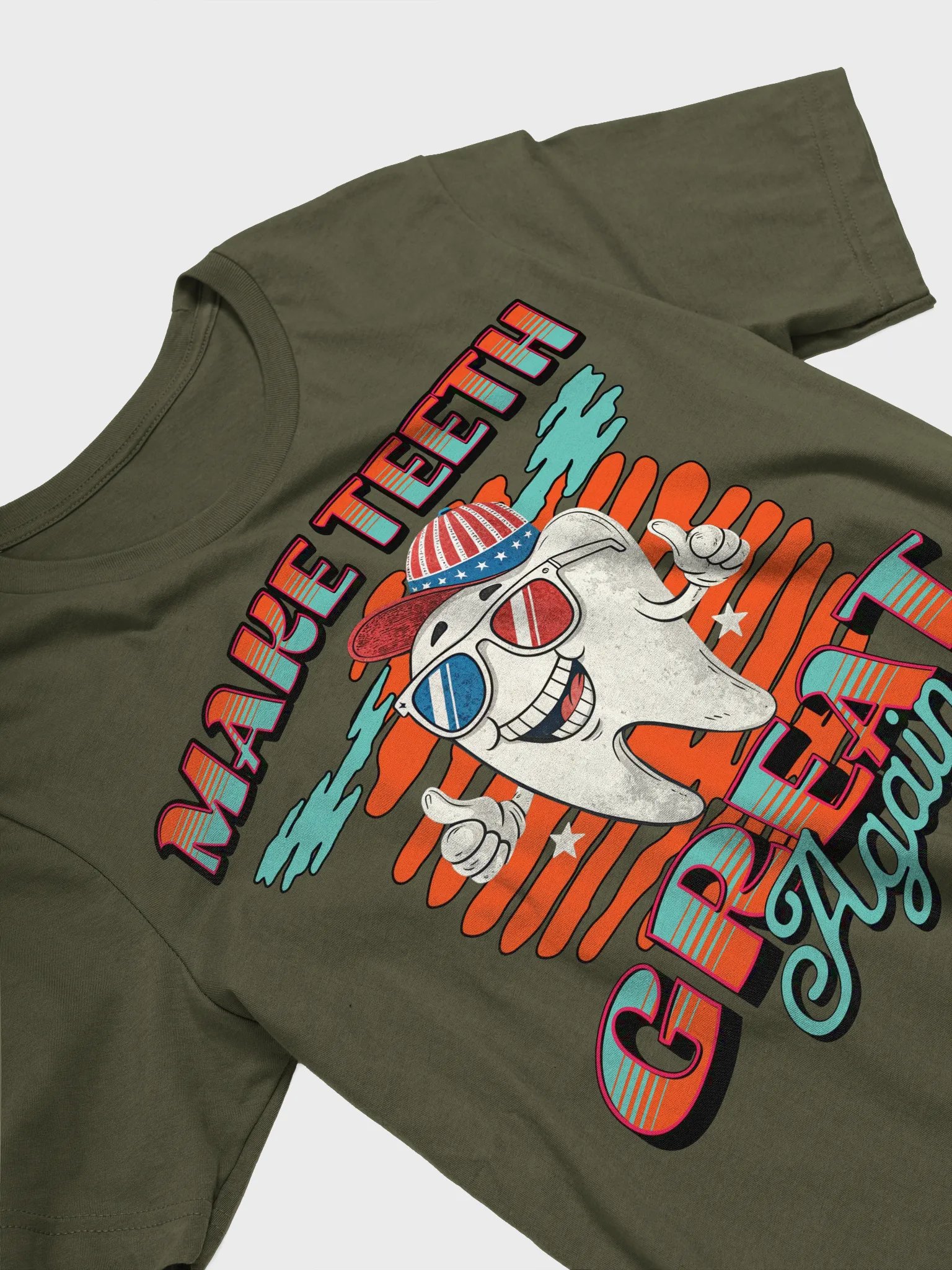 Make Teeth Great Again Patriotic Tooth Cap Thumbs-Up Tee product image (2)
