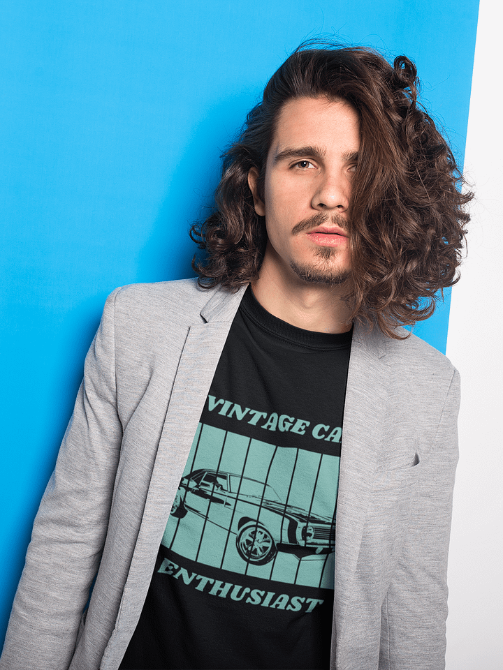 Vintage Car Enthusiast T-shirt - 100% Cotton product image (1)