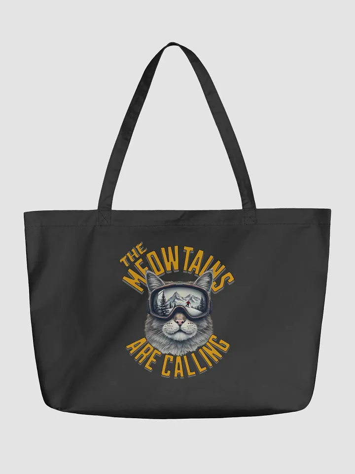The Meowtains Are Calling Cat Skiing Organic Tote Bag product image (2)