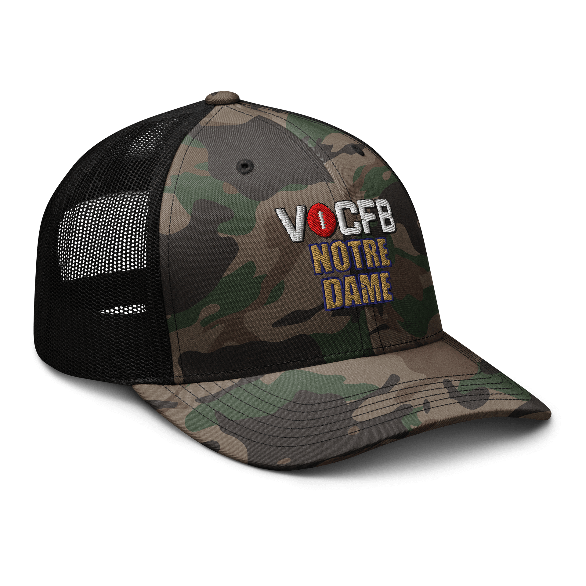 Notre Dame VOCFB Camo Trucker Hat product image (8)