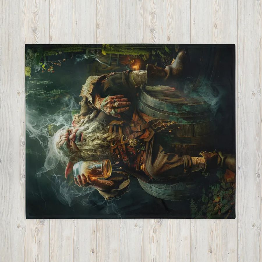 Elder elf drinking a beer - Blanket product image (3)