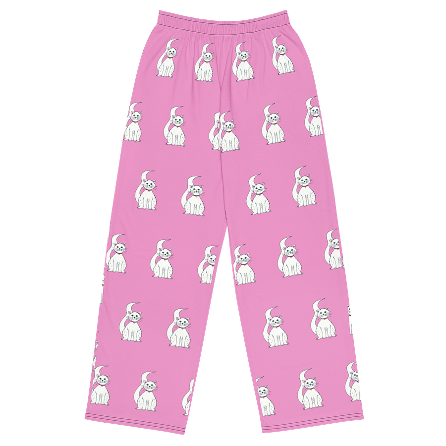 White Cat (art by Dina R.) akril payting picture - Wide-Leg Pants product image (3)