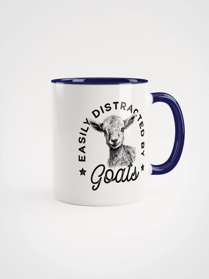 Easily distracted by goats" Ceramic Mug with color inside product image (1)