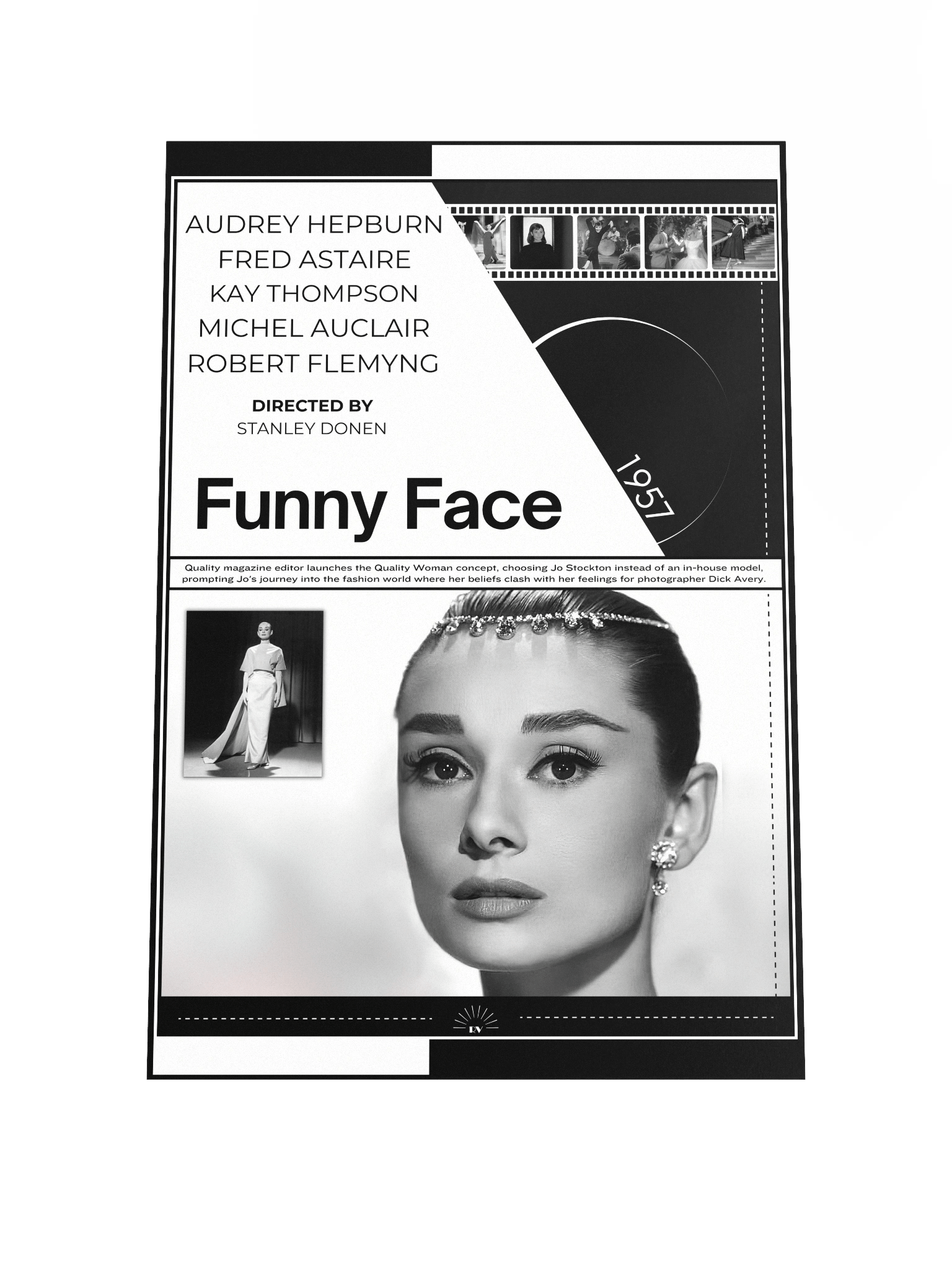 Funny Face with Audrey Hepburn and Fred Astaire 1957 | Movie Poster | 12x18 Wall Art product image (1)