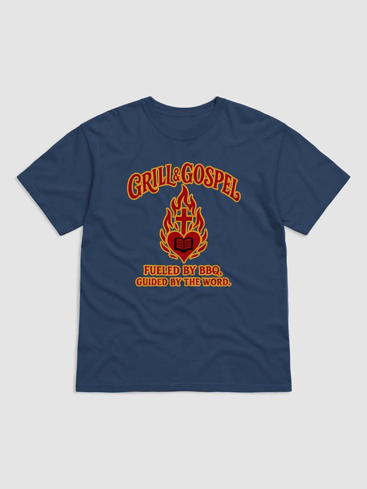 Grill & Gospel Christian BBQ T-Shirt – Fueled by BBQ, Guided by the Word product image (1)