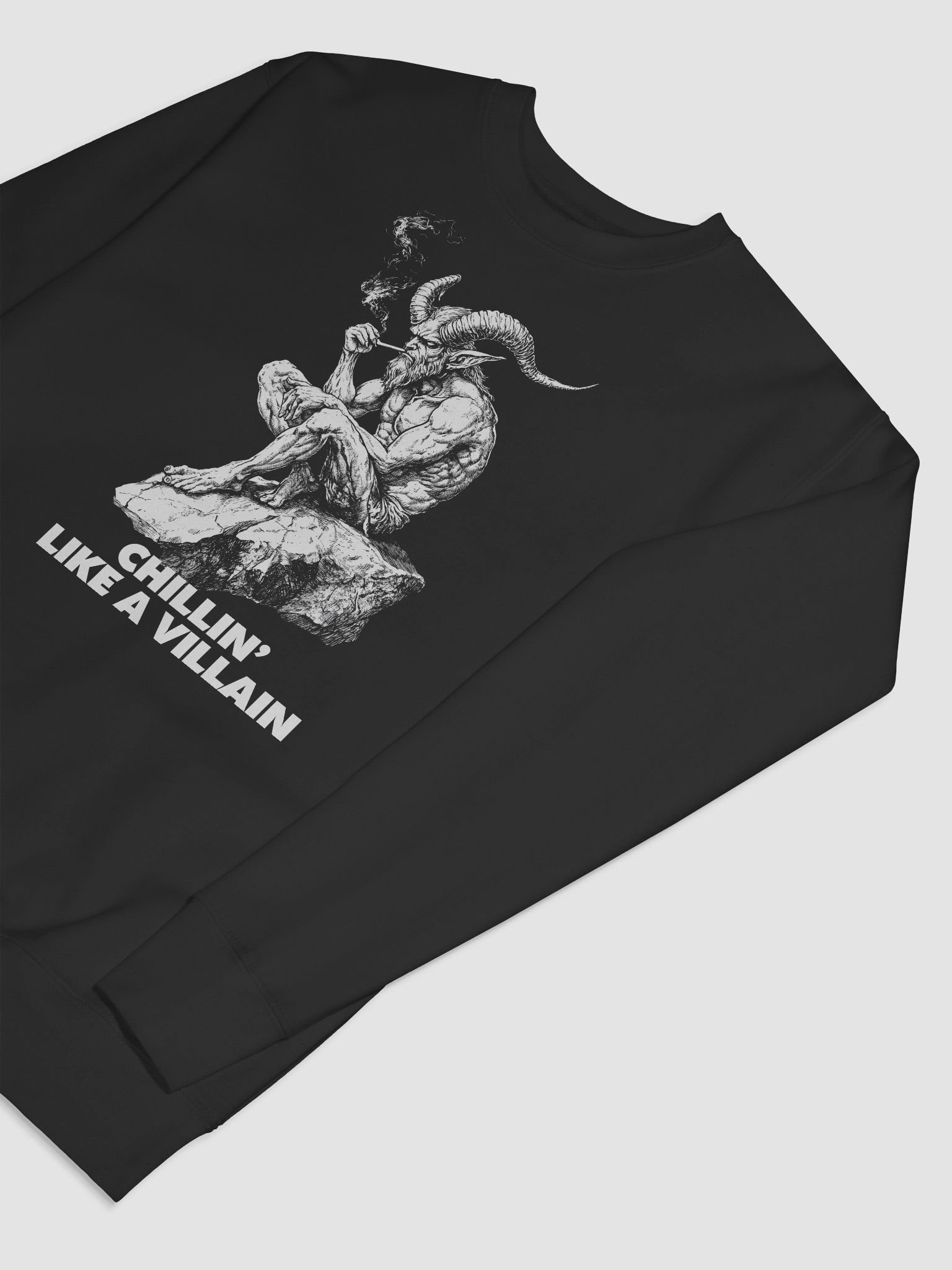 Chillin' Like A Villain - Smoking Devil Demon Satan sweatshirt product image (7)