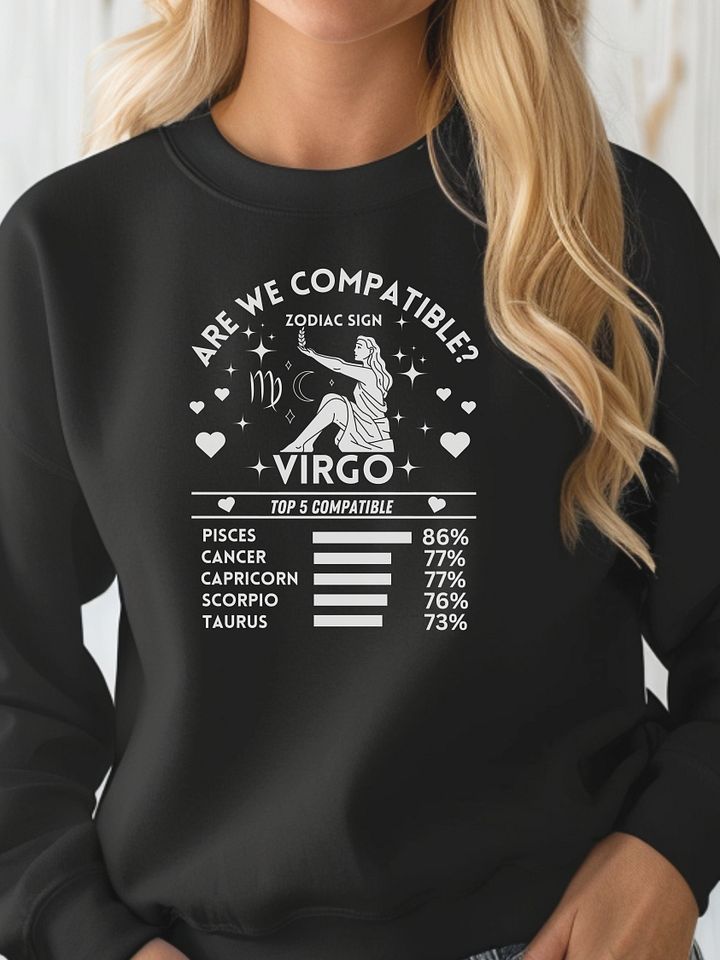 Virgo Zodiac Sign Romantic Compatibility - Lane Seven Premium Crewneck Sweatshirt product image (1)