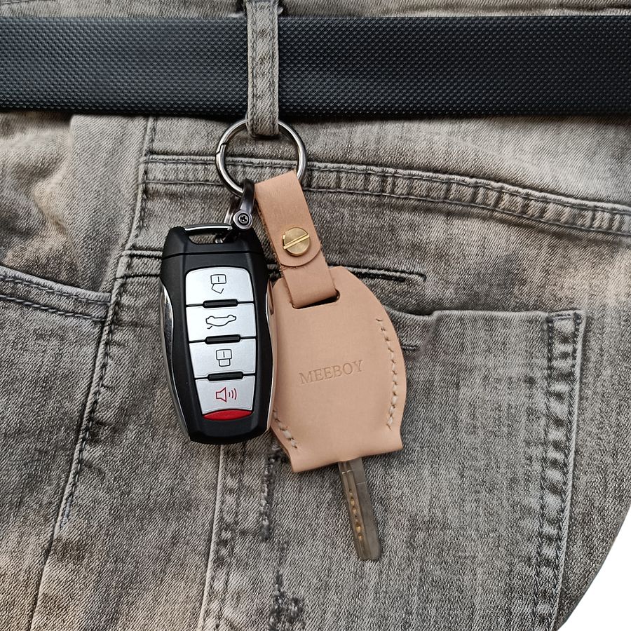 Handmade Key chain Leather Protective Key Holder Large Capacity Protective Case Key sleeve key fob case product image (7)