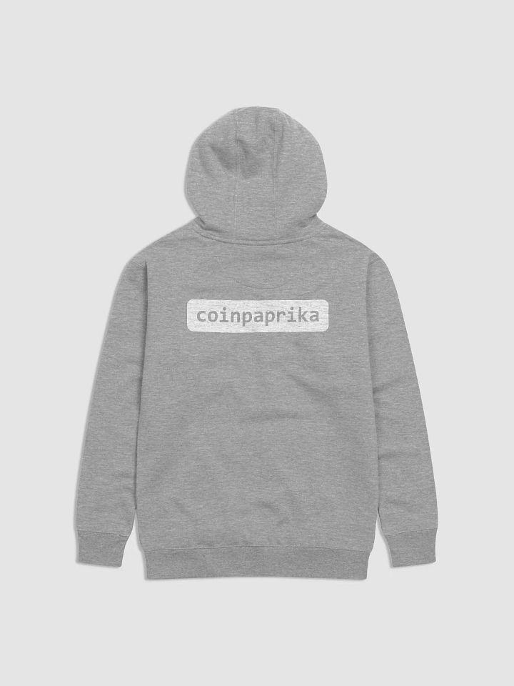 Grey coinpaprika hoodie with white logo product image (2)