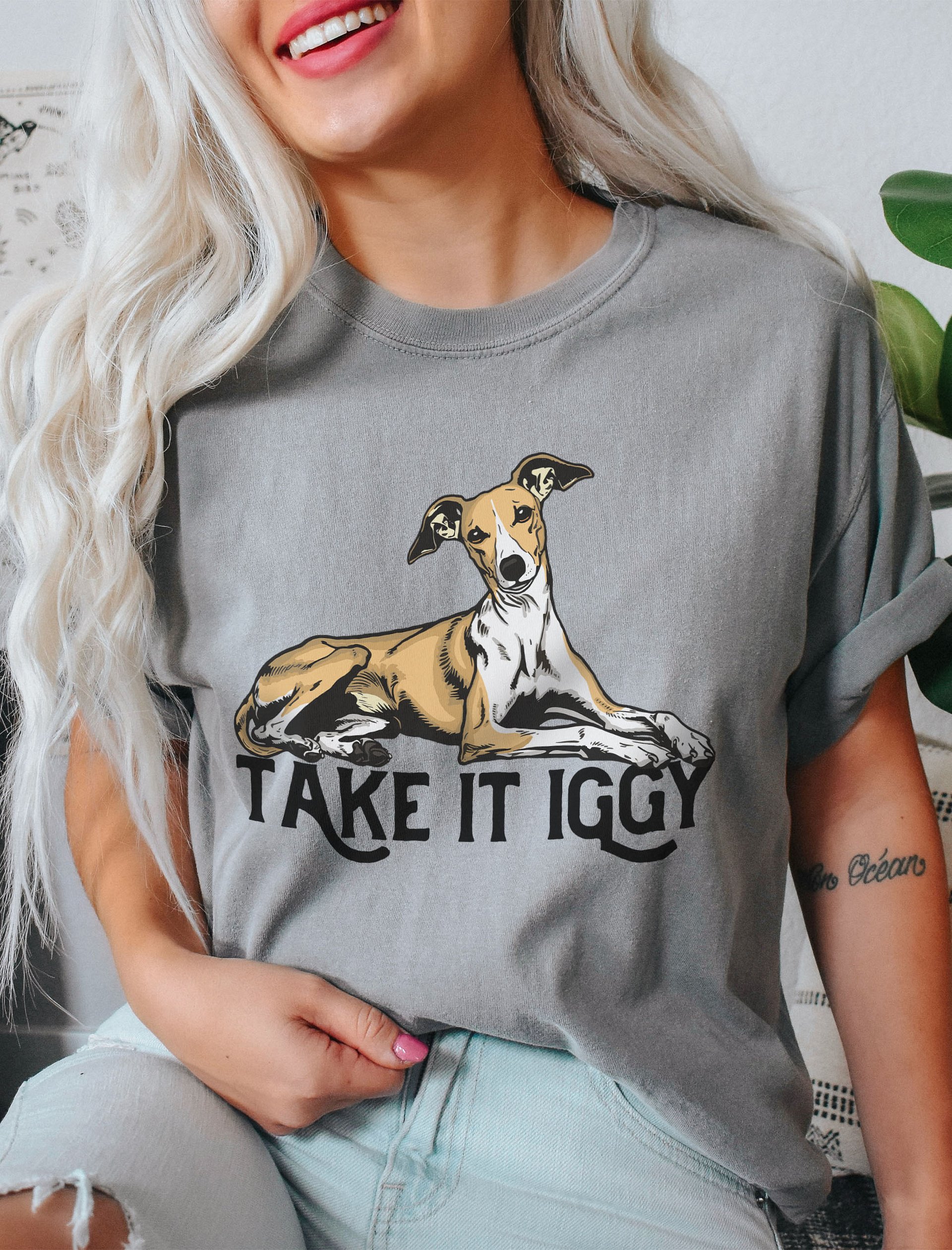 Take It Iggy T-Shirt of an Italian Greyhound (Fawn) | Funny T-Shirt for Iggy Paw-rents product image (11)