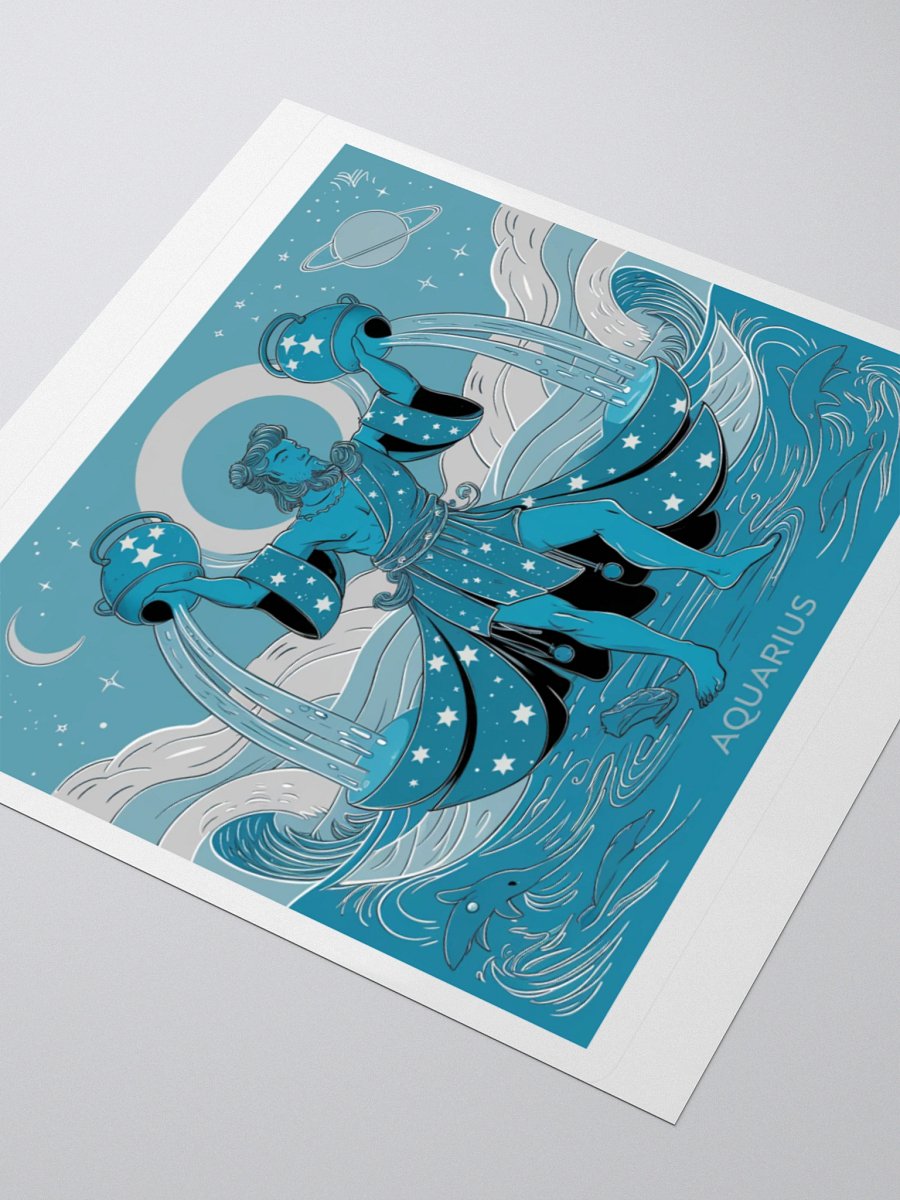 Exclusive Aquarius Celestial Water-Bearer Vinyl Sticker - Zodiac Art product image (9)