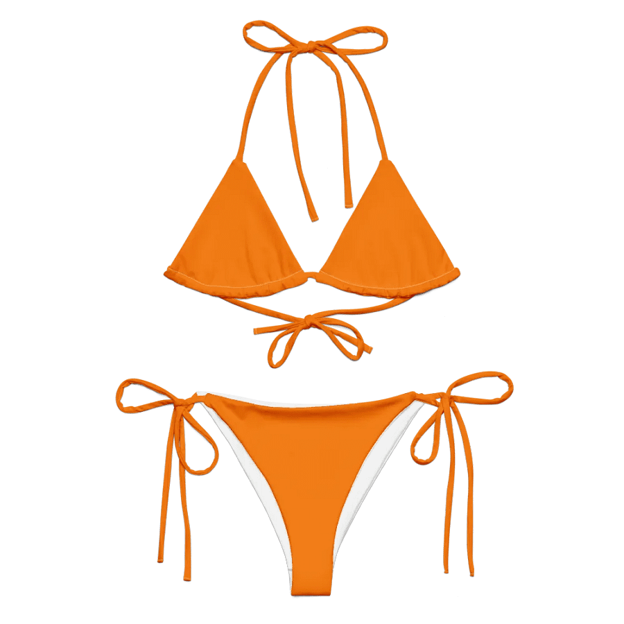Plain Color Orange String Bikini Set product image (5)