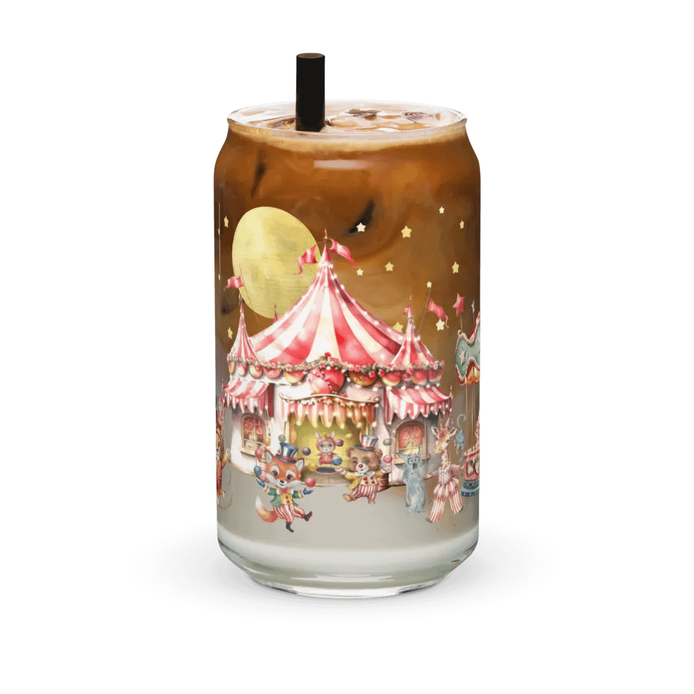 Midnight Circus Glass Can | 16oz – Whimsical & Elegant Drinkware product image (6)