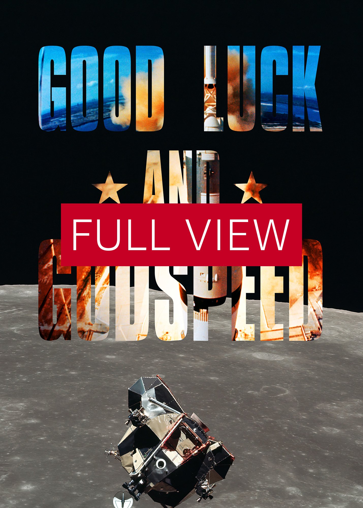 Good Luck and Godspeed / NASA, Apollo missions, Moon — space poster, science poster, space art, space collage product image (3)