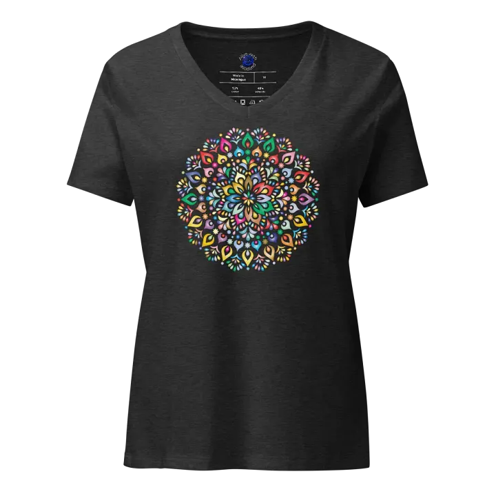 Radiant Mandala Harmony Women's V-Neck Tee product image (3)