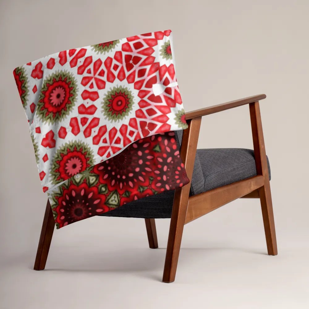 Red Green & White Daisy Throw Blanket product image (5)