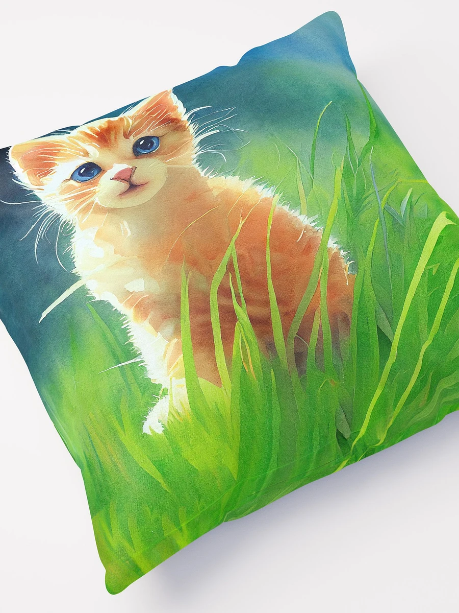 Kitten In The Grass - Ginger Cat Throw Pillow product image (5)