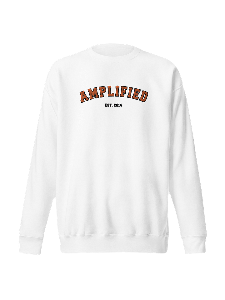 Amp Premium Embroidered Varsity Sweatshirt (White) product image (2)