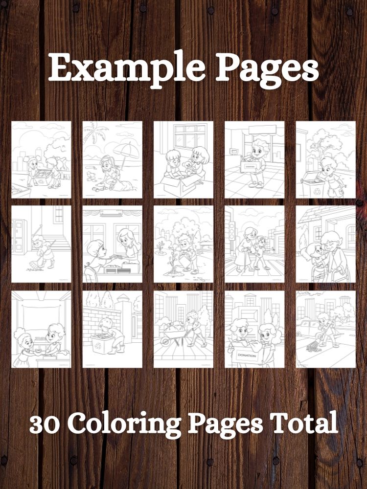 Kids Doing Community Service Printable Coloring Pages product image (2)