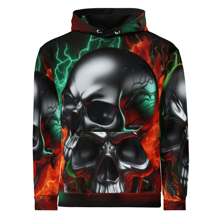 All-Over Print - Unisex Skull Hoodie #15 product image (1)