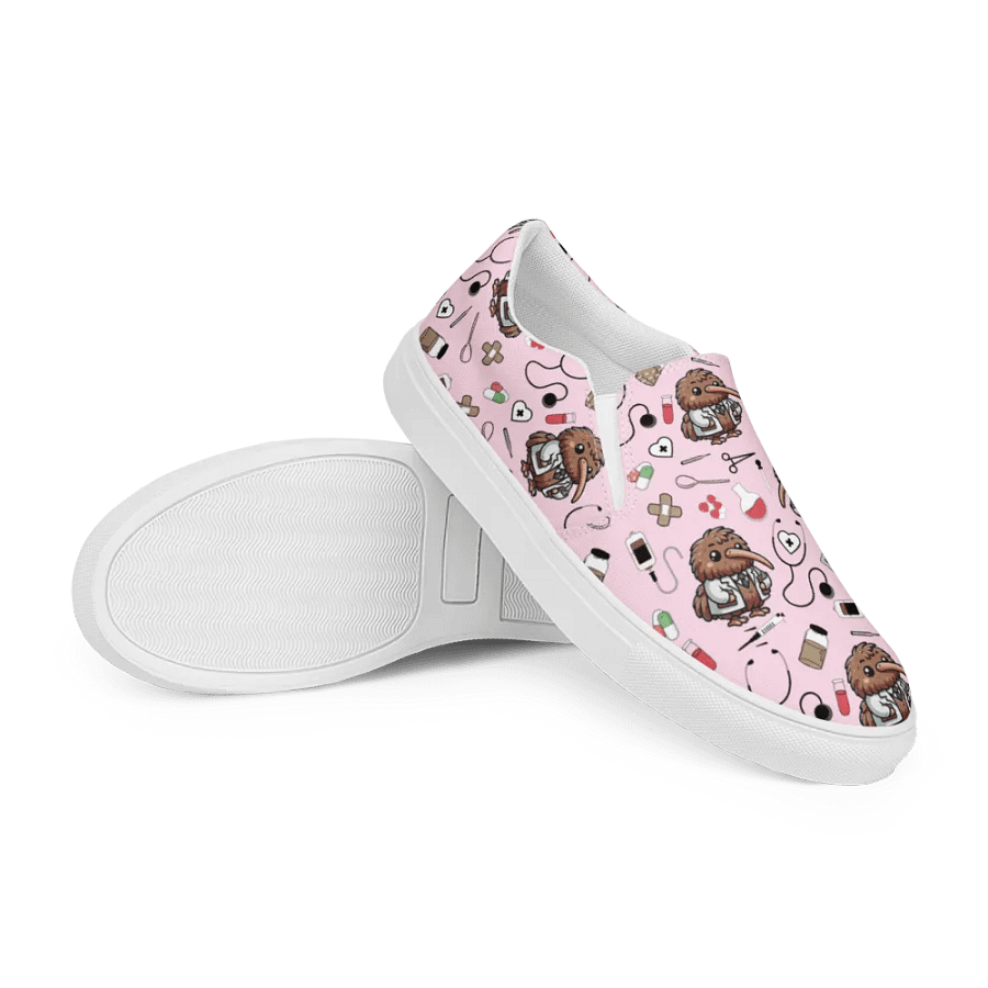 Cute Medical Kiwi Slip-On Canvas Shoes (Pink) product image (7)
