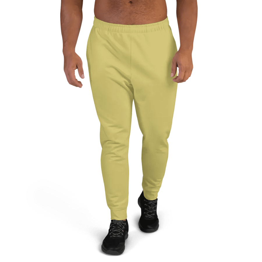Plain Medium Yellow Light Summer Recycled Polyester Premium Men's Joggers by Treasure Pie product image (1)