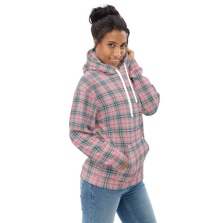 Pastel Pink, Mint Green, and Yellow Plaid Hoodie product image (1)